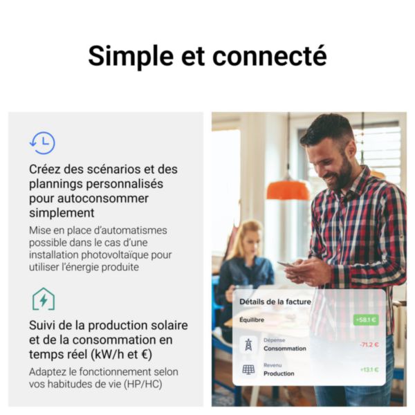 Pack de démarrage Drivia with Netatmo pour installation photovoltaïque avec Module Control, compteur d'énergie, délesteur, contacteur