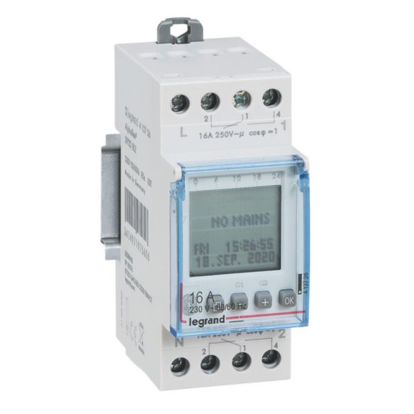 Inter horaire programmable via bluetooth annuel 230V~ - 2 sorties 16A - 2x28 programmes