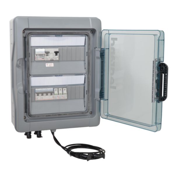 Coffret PV³ photovoltaïque IP65 prééquipé et précâblé 3kWc DC + AC pour 1 ou 2 chaînes - 2 rangées de 12 modules