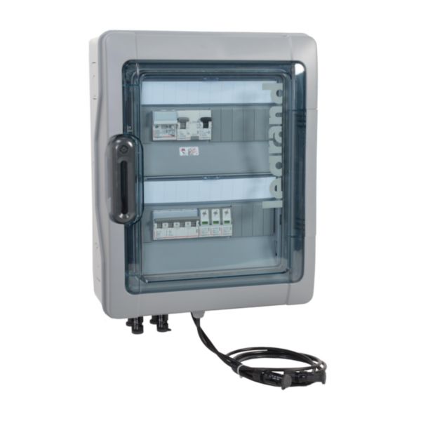 Coffret PV³ photovoltaïque IP65 prééquipé et précâblé 3kWc DC + AC pour 1 ou 2 chaînes - 2 rangées de 12 modules