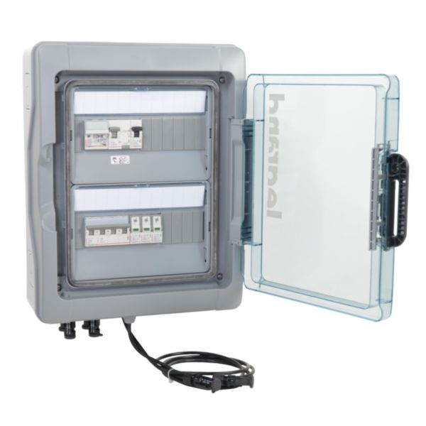 Coffret PV³ photovoltaïque IP65 prééquipé et précâblé 6kWc DC + AC pour 1 ou 2 chaînes - 2 rangées de 12 modules
