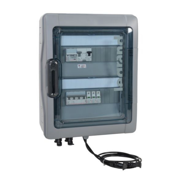 Coffret PV³ photovoltaïque IP65 prééquipé et précâblé 6kWc DC + AC pour 1 ou 2 chaînes - 2 rangées de 12 modules