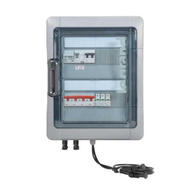 Coffret PV³ photovoltaïque IP65 prééquipé et précâblé 9kWc DC + AC pour 1 ou 2 chaînes - 2 rangées de 12 modules