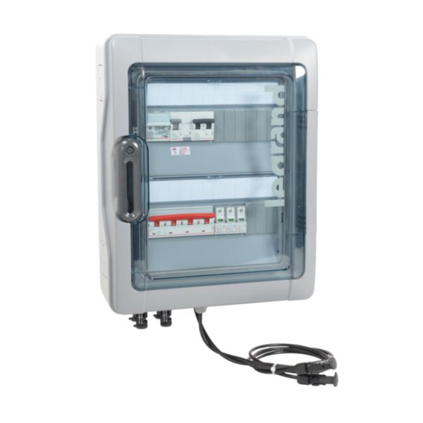 Coffret PV³ photovoltaïque IP65 prééquipé et précâblé 9kWc DC + AC pour 1 ou 2 chaînes - 2 rangées de 12 modules