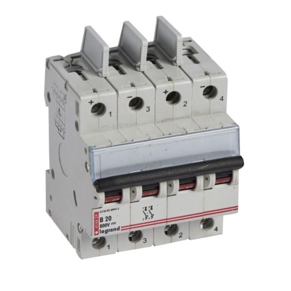 Disjoncteur modulaire courant continu DX³ 800V= 20A - 4 modules