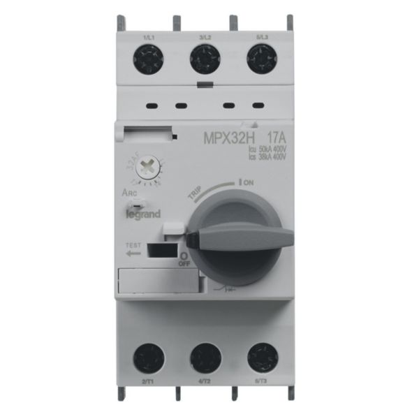 Disjoncteur moteur magnétothermique MPX³32H - réglage thermique 11A à 17A - pouvoir de coupure 50kA en 415V