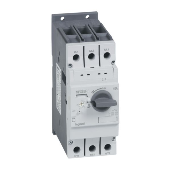 Disjoncteur moteur magnétothermique MPX³63H - réglage thermique 28A à 40A - pouvoir de coupure 50kA en 415V