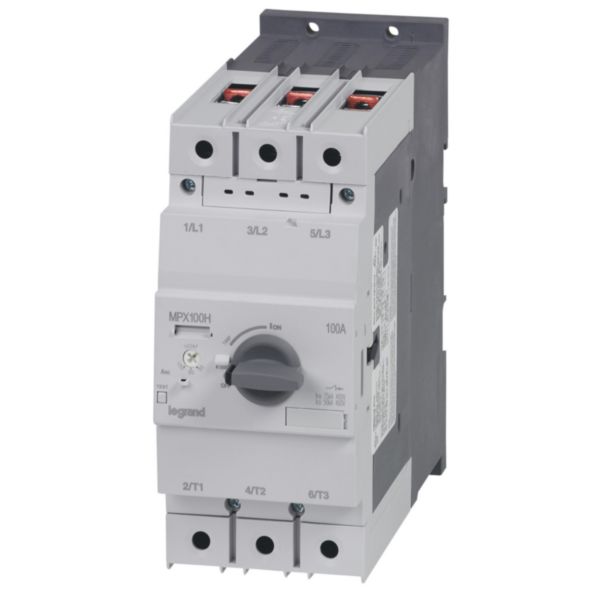Disjoncteur moteur magnétothermique MPX³100H - réglage thermique 80A à 100A - pouvoir de coupure 75kA en 415V