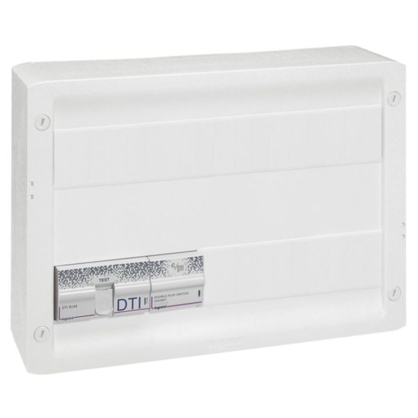 Coffret Basique Double Play DRIVIA 18 - 4 prises RJ45 STP + répartiteur TV 2 sorties - TV sur RJ Ready