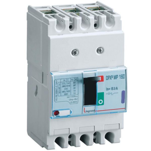 Disjoncteur magnétique fixe seul DPX³160 pouvoir de coupure 16kA 400V~ - 3P - 63A - Page 152