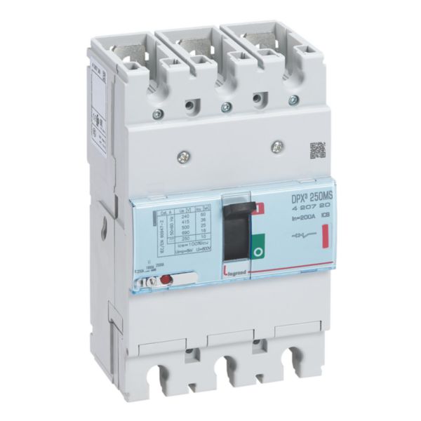 Disjoncteur magnétique réglable seul DPX³250 pouvoir de coupure 36kA 400V~ - 3P - 200A