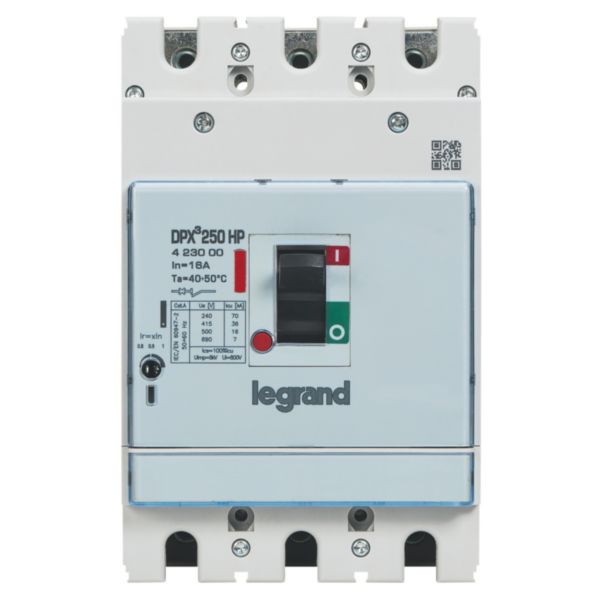 Disjoncteur DPX³250HP magnétothermique pouvoir de coupure 36kA 3P 16A