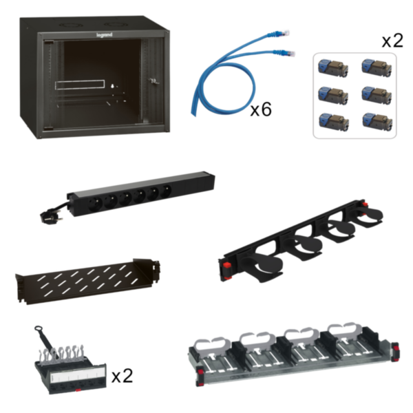 Pack tertiaire de proximité Linkeo 19pouces pour installation à partir de 6 liens RJ45