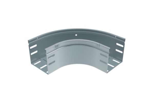 Coude 90 degrés avec fond perforé pour chemins de câbles tôle P31 M/F - hauteur 100mm et largeur 100mm - finition GC