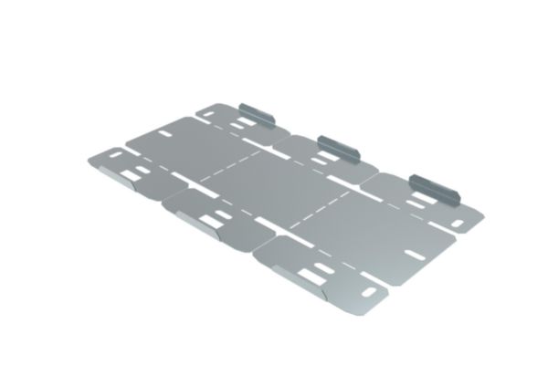 Changement de plan concave avec fond plein pour chemins de câbles tôle P31 M/F - hauteur 50mm et largeur 100mm - finition ZnMg