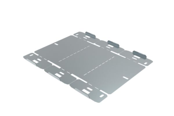 Changement de plan concave avec fond plein pour chemins de câbles tôle P31 M/F - hauteur 50mm et largeur 200mm - finition ZnMg