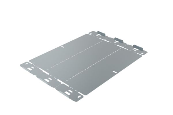 Changement de plan concave avec fond plein pour chemins de câbles tôle P31 M/F - hauteur 50mm et largeur 400mm - finition ZnMg