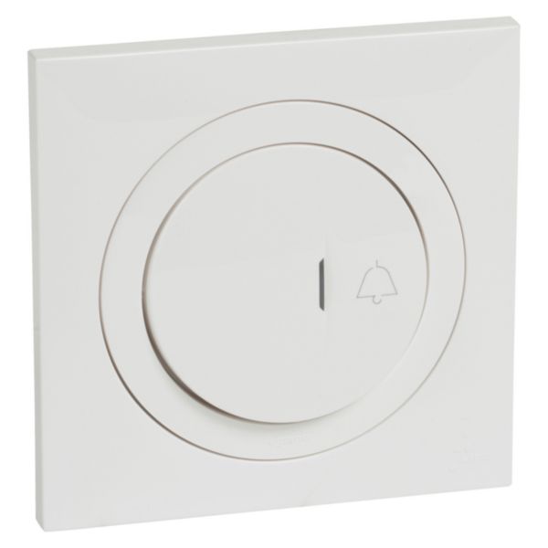 Poussoir simple lumineux et marquage sonnette dooxie à équiper d'un voyant IP44 6A 250V~ avec plaque carrée blanche