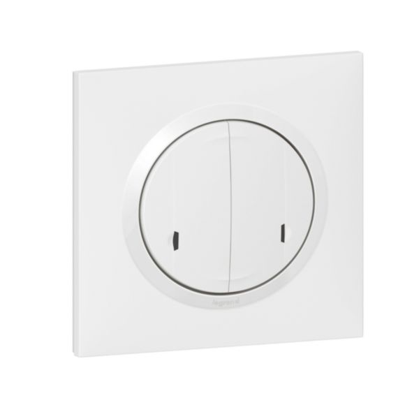 Bouton avec thermostat et prise électrique pour plaque 2 places