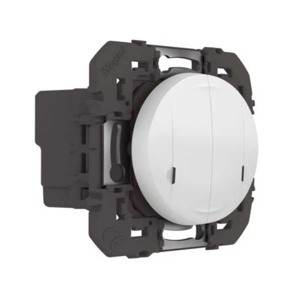Interrupteur double connecté avec neutre dooxie with Netatmo 2x250W toutes lampes - blanc sans plaque