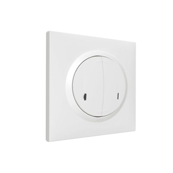 Interrupteur double sans fils pour installation connectée dooxie with Netatmo avec plaque blanche