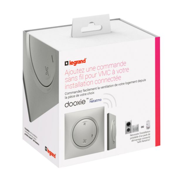 Commande sans fils pour VMC pour installation connectée dooxie with Netatmo finition alu