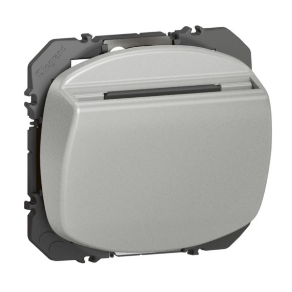 Interrupteur à badge dooxie 10AX 250V~ finition alu