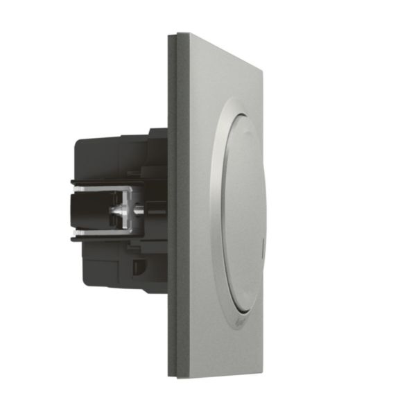 Interrupteur à option variateur à câbler pour installation connectée dooxie with Netatmo avec plaque effet aluminium