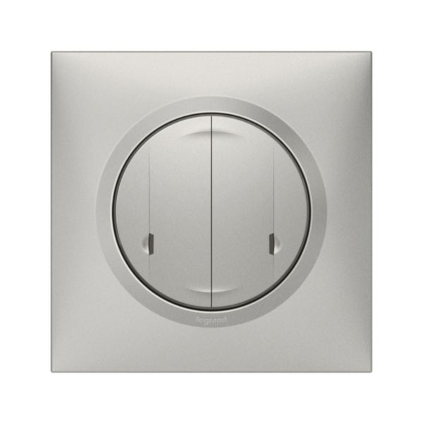 Interrupteur filaire double connecté dooxie with Netatmo avec neutre 2X250W compatible toutes charges - alu