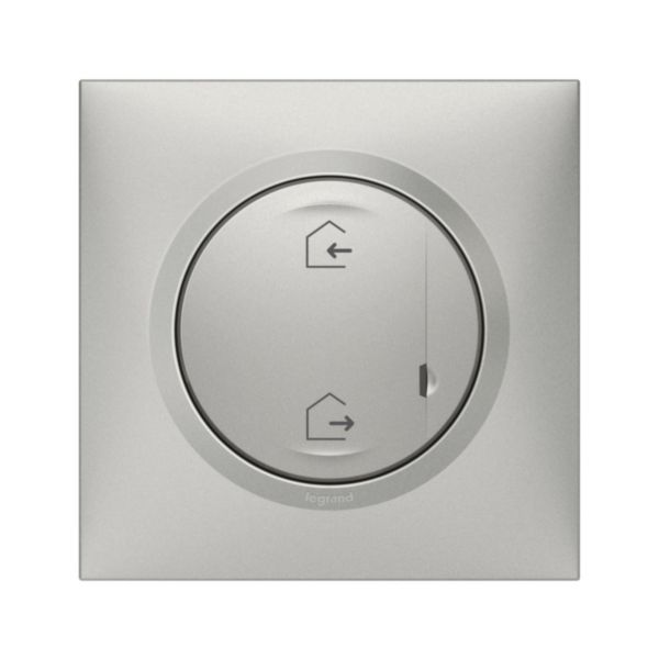 Commande Départ/Arrivée pour installation connectée dooxie with Netatmo avec plaque effet aluminium
