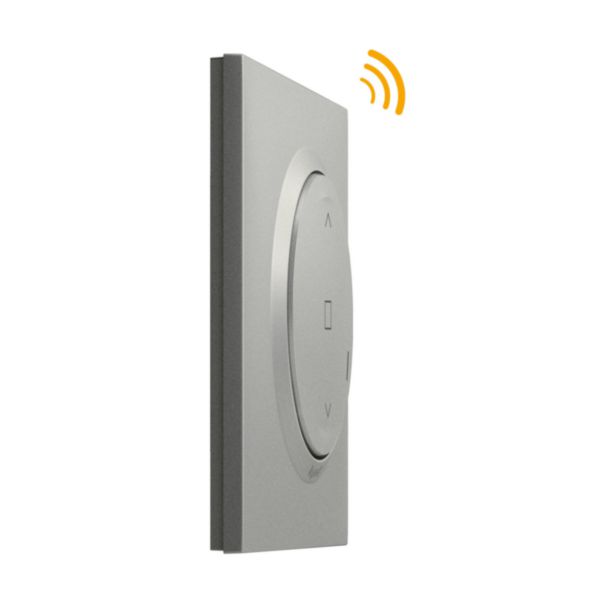 Commande sans fils pour volet roulant pour installation connectée dooxie with Netatmo avec plaque effet aluminium