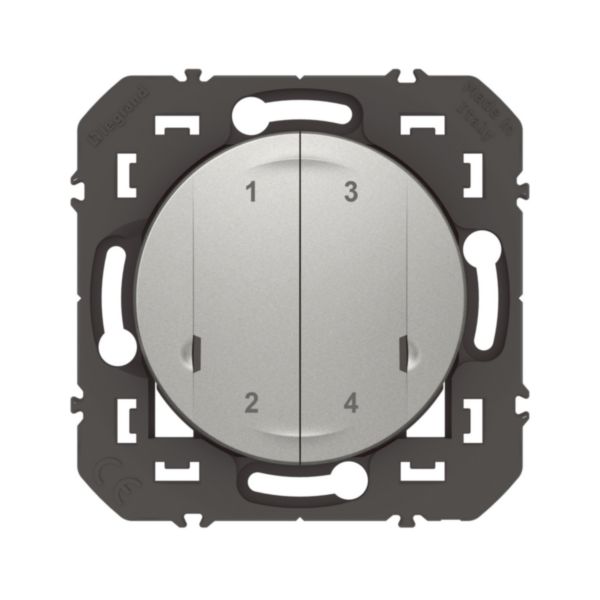 Commande sans fils pour ajout de 4 scénarios pour installation connectée dooxie with Netatmo - alu sans plaque