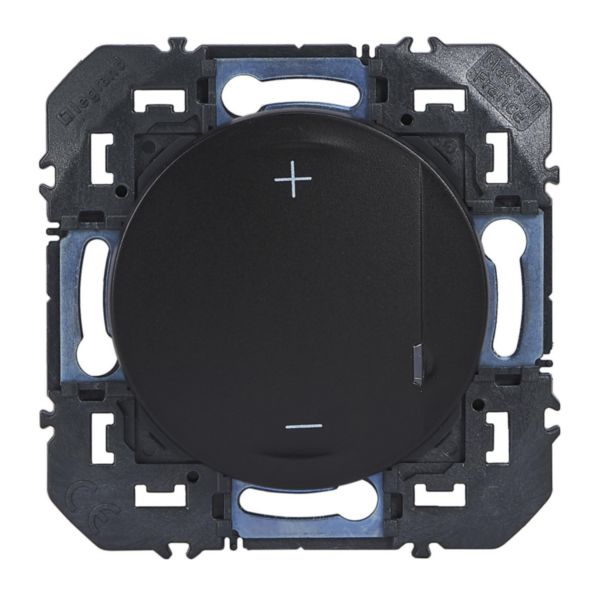 Interrupteur variateur dooxie universel 2 fils sans neutre 125W LED finition noir mat