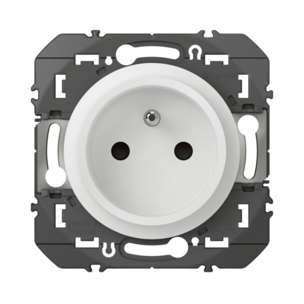 Prise de courant easyréno 2P+T faible profondeur dooxie 16A finition blanc