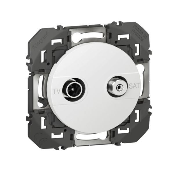 Prise TV-SAT étoile blindée dooxie finition blanc