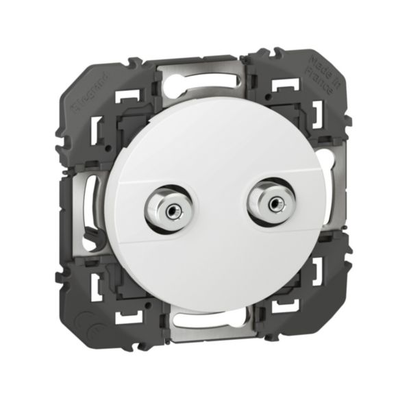 Prise réseau câblé AFORM typeF dooxie à étoile blindée finition blanc
