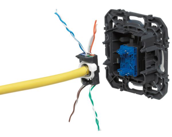 Prise blindée RJ45 catégorie 6 STP dooxie finition blanc