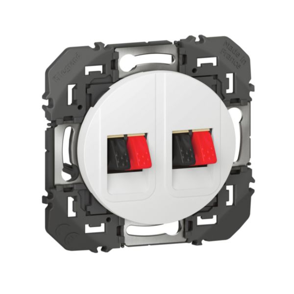 Prise haut-parleur double dooxie finition blanc
