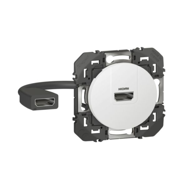 Prise HDMI 2.0 Type A préconnectorisée dooxie finition blanc