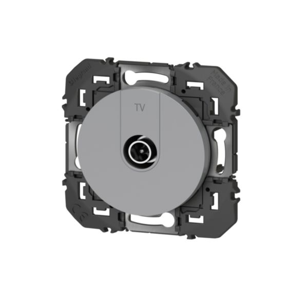 Prise TV simple étoile blindée dooxie finition alu