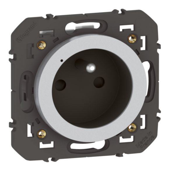 Prise de courant connectée dooxie with Netatmo 16A 3680W avec mesure et suivi consommation - alu sans plaque