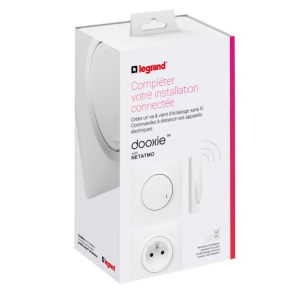 Kit extension pour connecter une pièce supplémentaire avec 3 produits dooxie with Netatmo avec plaque blanche