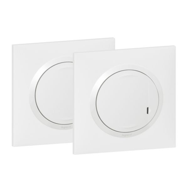 Prêt-à-poser dooxie créer un va-et-vient avec 1 commande sans fils et 1 interrupteur 230V~ livré complet blanc