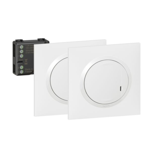 Prêt-à-poser dooxie créer un va-et-vient avec 2 commandes sans fils et 1 micromodule livré complet blanc