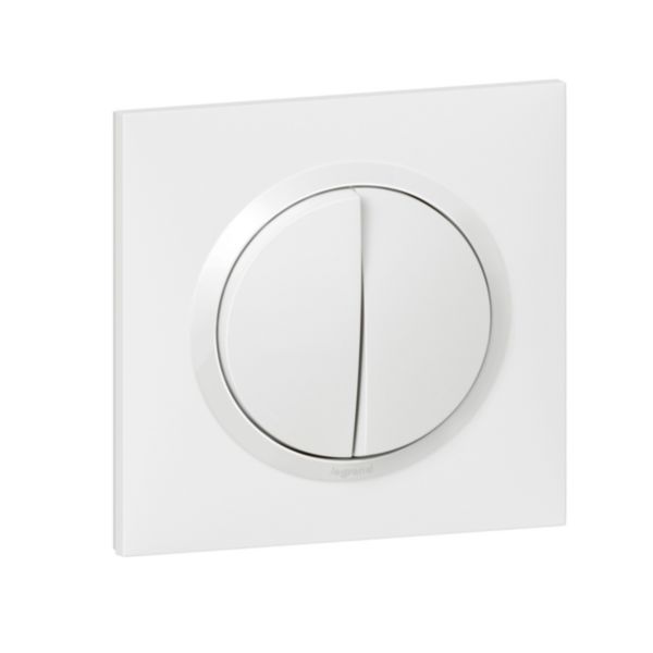 Transformeur pour réaliser 5 fonctions va-et-vient et poussoir dooxie one livré avec plaque carrée blanche et griffes