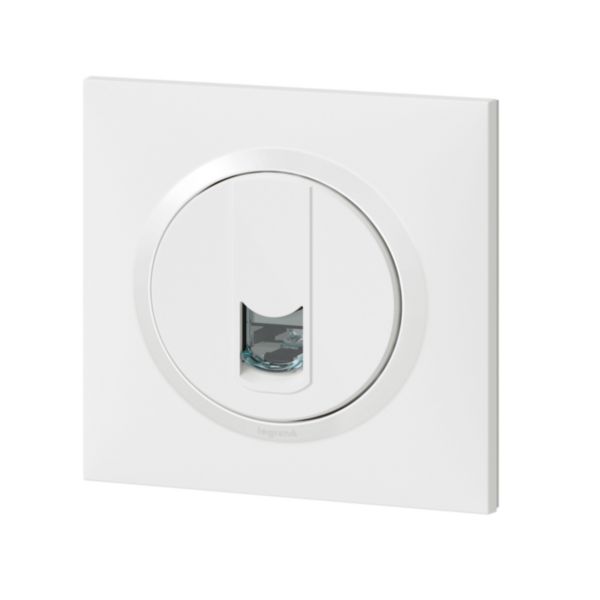 Prise RJ45 catégorie 6 FTP dooxie one livré avec plaque carrée blanche