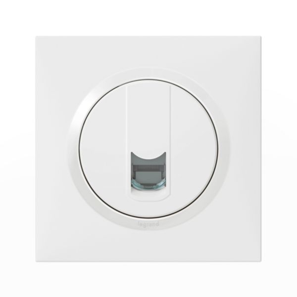 Prise RJ45 catégorie 5e FTP dooxie one livré avec plaque carrée blanche