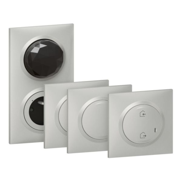 Kit de démarrage pour connecter une première pièce avec 4 produits dooxie with Netatmo avec plaque effet aluminium