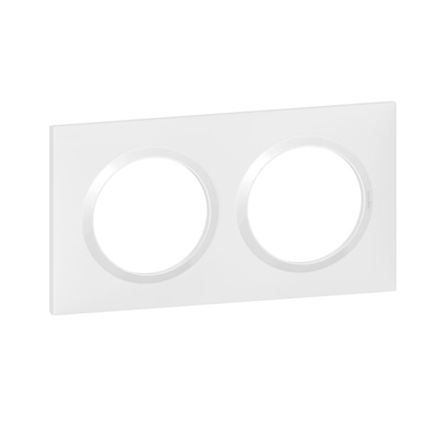 Plaque carrée dooxie 2 postes finition blanc
