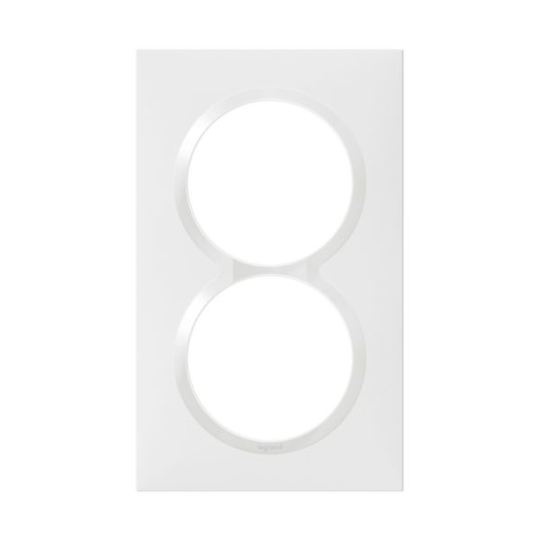 Plaque carrée spéciale dooxie 2 postes avec entraxe 57mm finition blanc